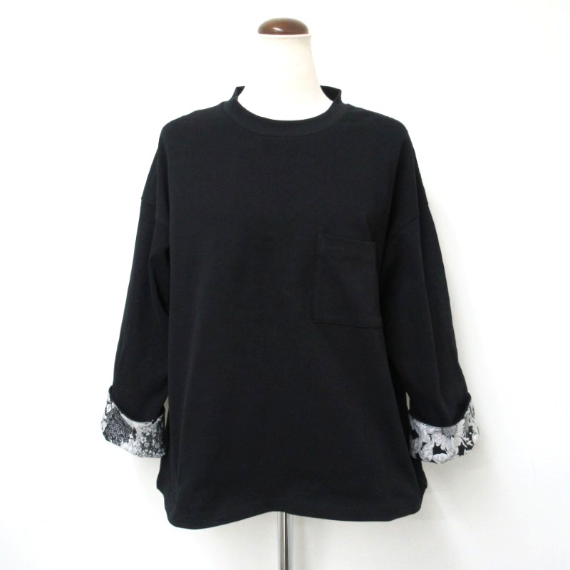 sosotto 袖裏LIBERTYクルーネック長袖プルオーバー /BK05